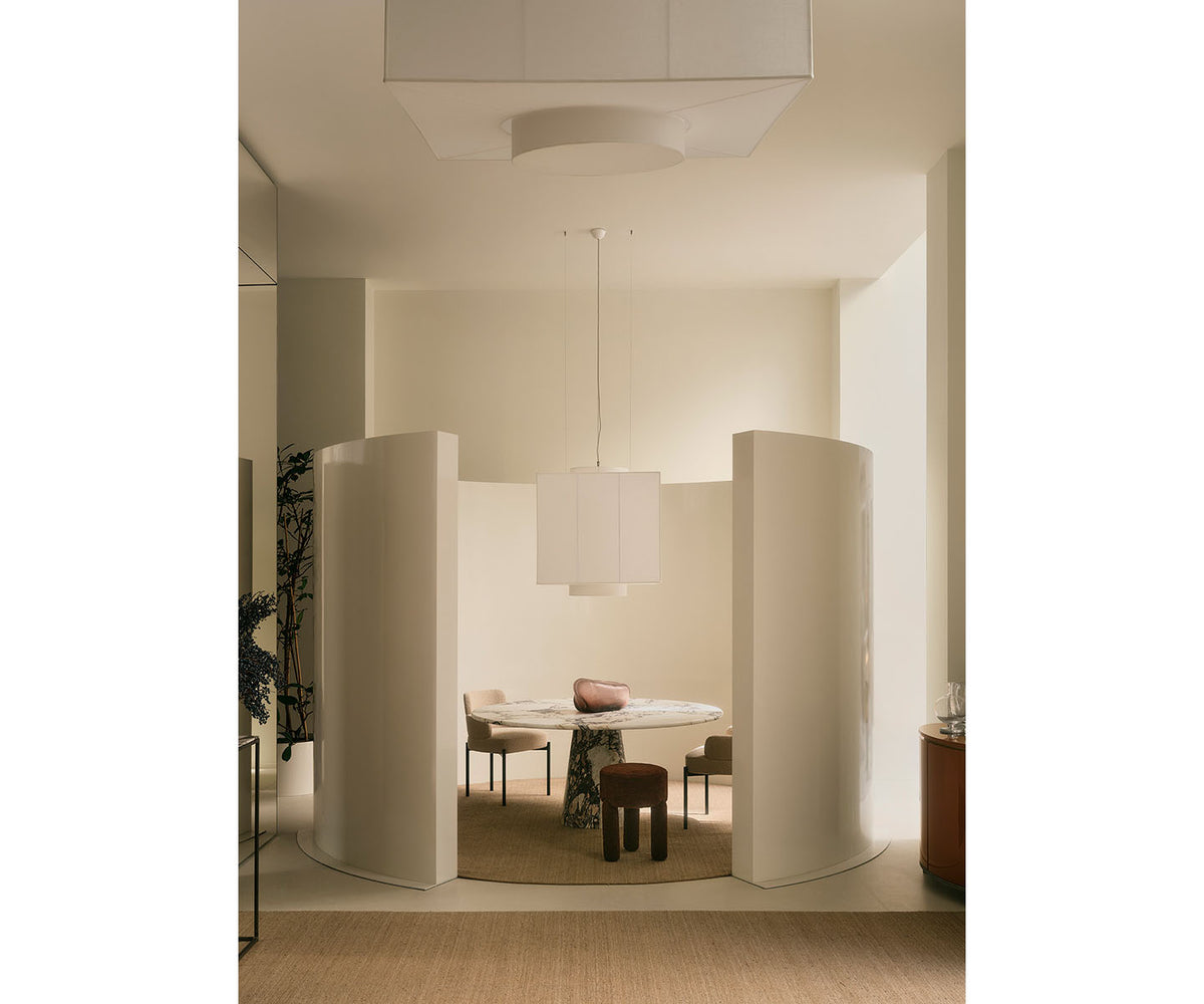Leon Dining Table by Meridiani with sculptural cone base Casa Design Group