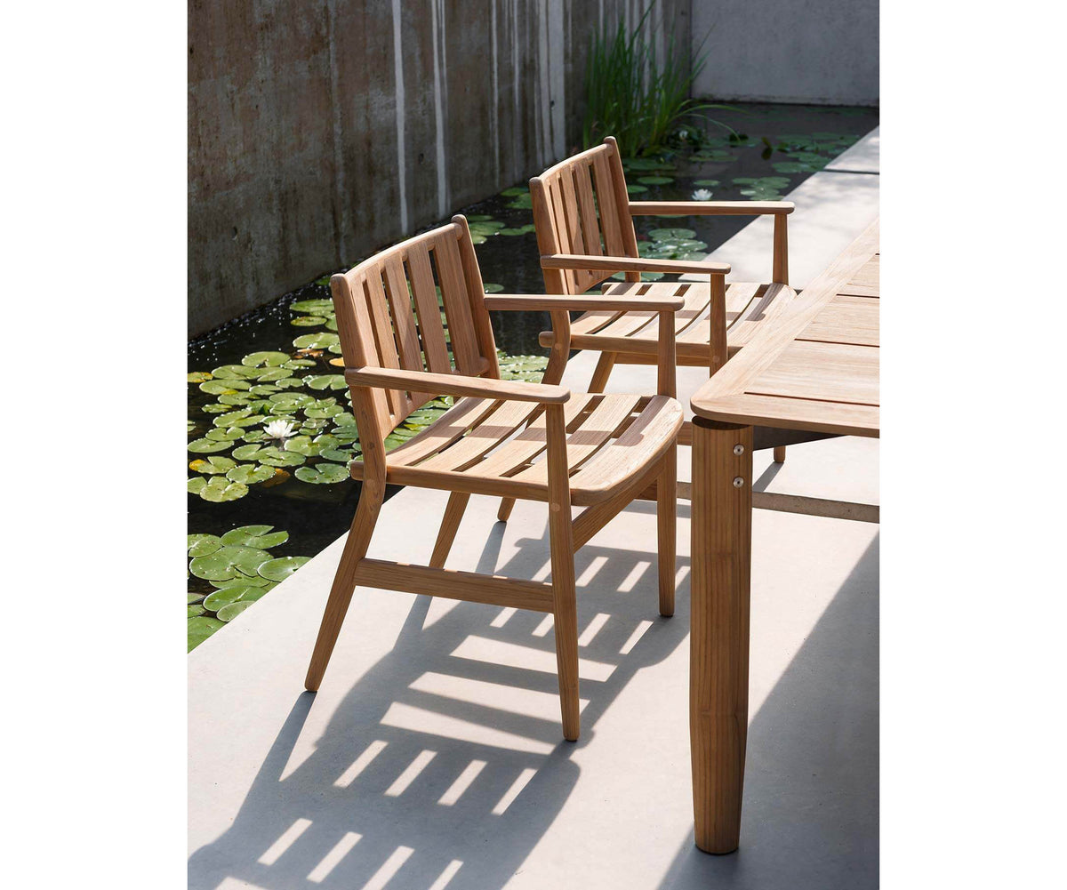 Comfortable Levante 001 Teak Outdoor Dining Armchair by Roda | Casa Design Group