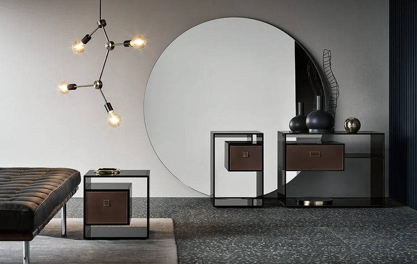Liber Glass Nightstand by Luca Papini for Tonelli Design | Casa Design Group