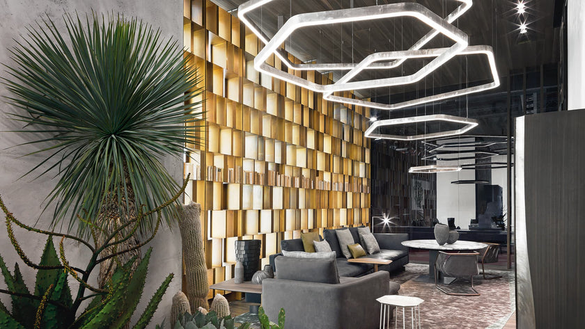 High End Light Ring Horizontal Polygonal Suspension by Henge Casa Design Group