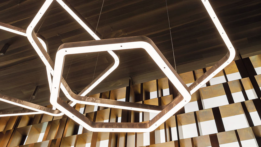 High End Light Ring Horizontal Polygonal Suspension by Henge Casa Design Group