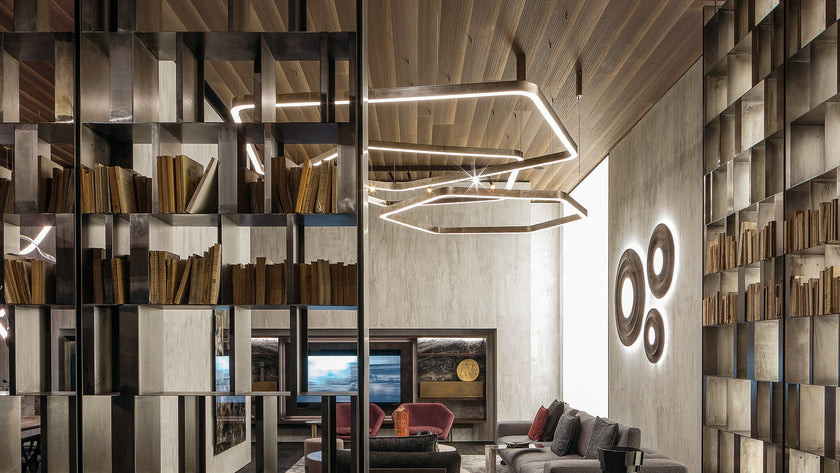 High End Light Ring Horizontal Polygonal Suspension by Henge Casa Design Group