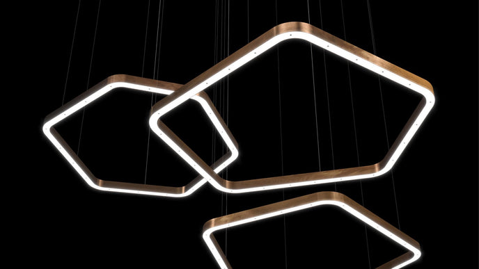 High End Light Ring Horizontal Polygonal Suspension by Henge Casa Design Group