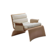 Linda Lounge Chair by Frigerio in curved wood with upholstered seat