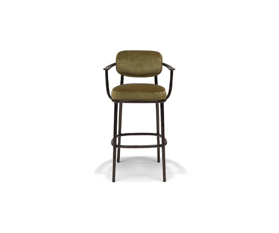 Linteloo Gentle Bar Chair by Sebastian Herkner with a cast aluminum frame and upholstered seat | Casa Design Group