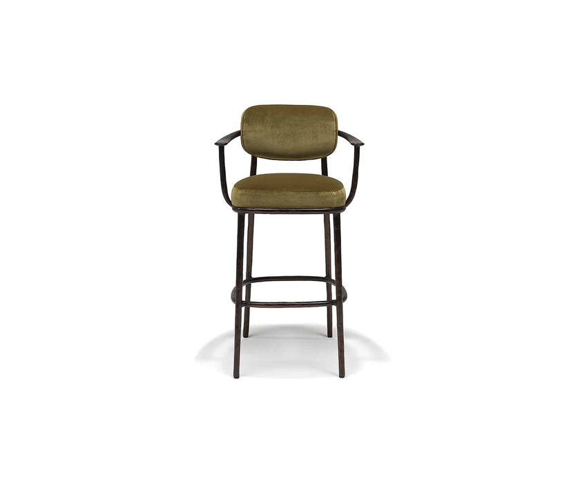 Linteloo Gentle Bar Chair by Sebastian Herkner with a cast aluminum frame and upholstered seat | Casa Design Group