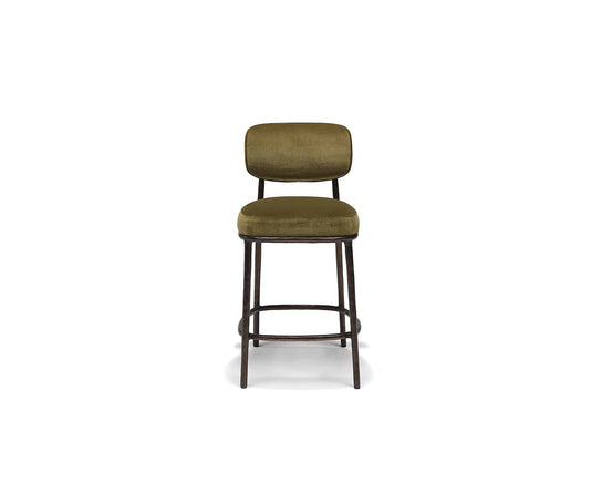 Linteloo Gentle Bar Chair by Sebastian Herkner with a cast aluminum frame and upholstered seat | Casa Design Group
