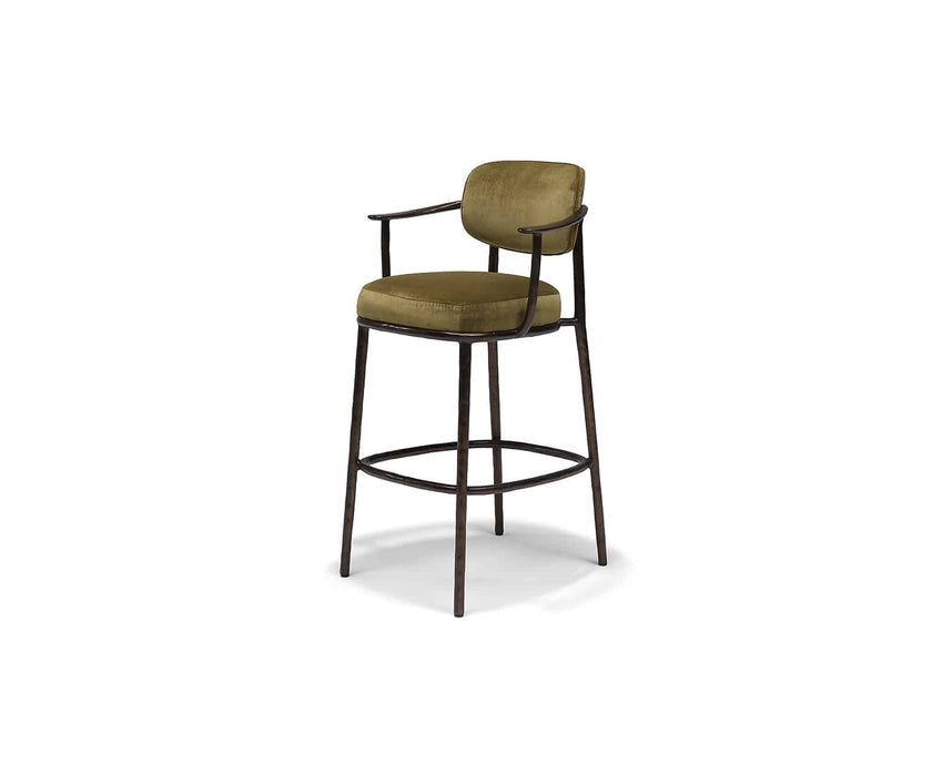 Linteloo Gentle Bar Chair by Sebastian Herkner with a cast aluminum frame and upholstered seat | Casa Design Group