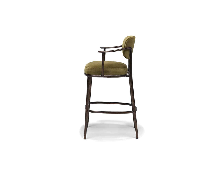 Linteloo Gentle Bar Chair by Sebastian Herkner with a cast aluminum frame and upholstered seat | Casa Design Group