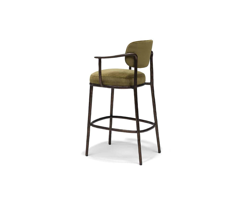 Linteloo Gentle Bar Chair by Sebastian Herkner with a cast aluminum frame and upholstered seat | Casa Design Group