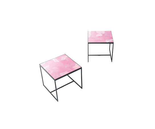 Stylish Lio Outdoor Side Table by Paola Lenti with Hand-Decorated Stoneware Tops Casa Design Group