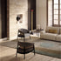 Frigerio Liza armchair with solid ashwood frame and upholstered leather or fabric seat, available at Casa Design Group.