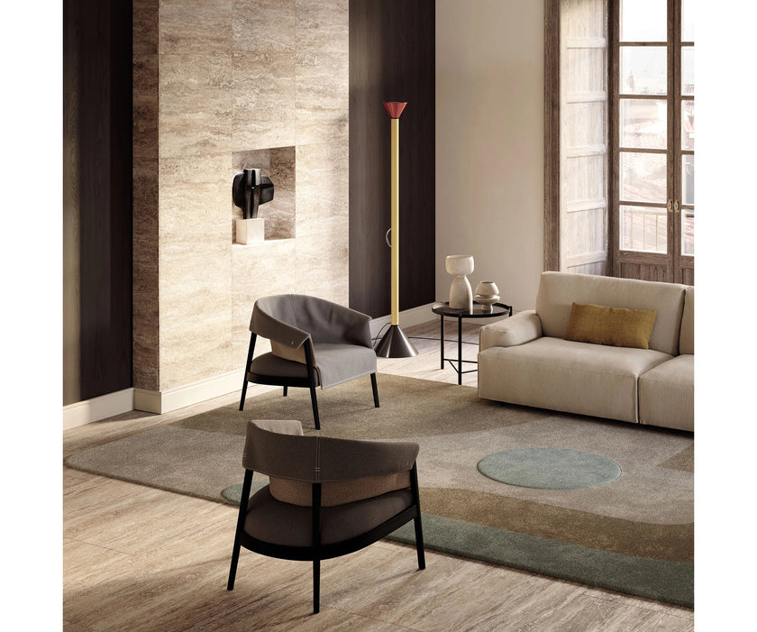 Frigerio Liza armchair with solid ashwood frame and upholstered leather or fabric seat, available at Casa Design Group.