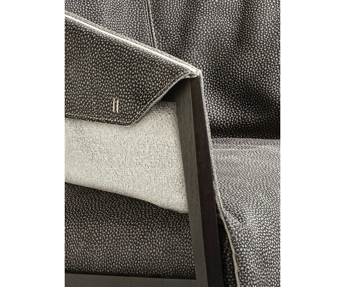Frigerio Liza armchair with solid ashwood frame and upholstered leather or fabric seat, available at Casa Design Group.