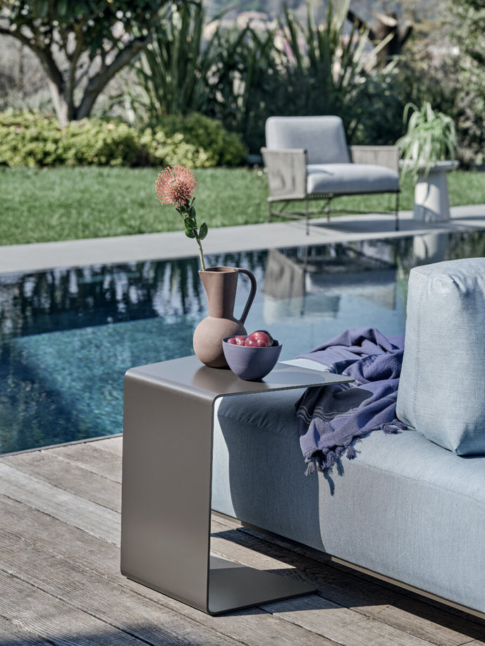 Loman Outdoor C Table in Light Brown Painted Steel by Ditre Italia | Casa Design Group