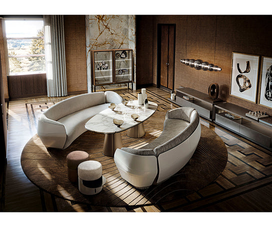 Lorelei Sofa by Giorgetti with sculptural leather upholstery and automotive-inspired contemporary design | Casa Design Group