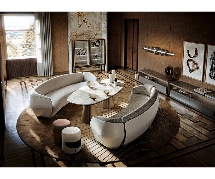 Lorelei Sofa by Giorgetti with sculptural leather upholstery and automotive-inspired contemporary design | Casa Design Group