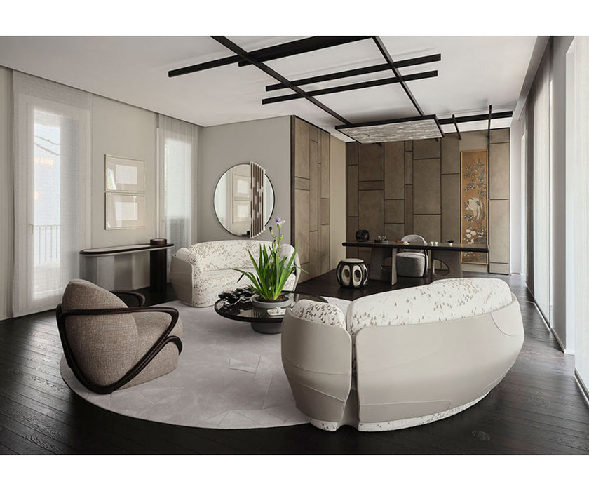 Lorelei Sofa by Giorgetti with sculptural leather upholstery and automotive-inspired contemporary design | Casa Design Group