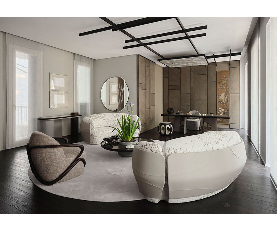 Lorelei Sofa by Giorgetti with sculptural leather upholstery and automotive-inspired contemporary design | Casa Design Group