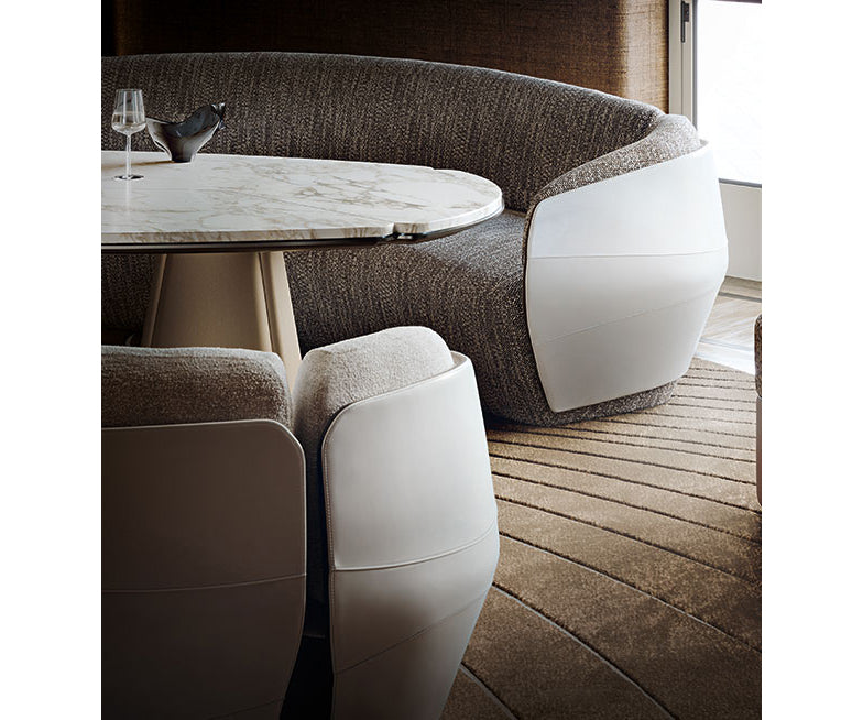 Lorelei Sofa by Giorgetti with sculptural leather upholstery and automotive-inspired contemporary design | Casa Design Group