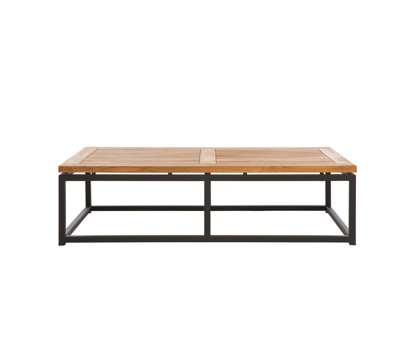 Modern Outdoor Lui Coffee Table with Fine Sanded Teak Top and Anthracite Frame Casa Design Group