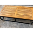 Modern Outdoor Lui Coffee Table with Fine Sanded Teak Top and Anthracite Frame Casa Design Group