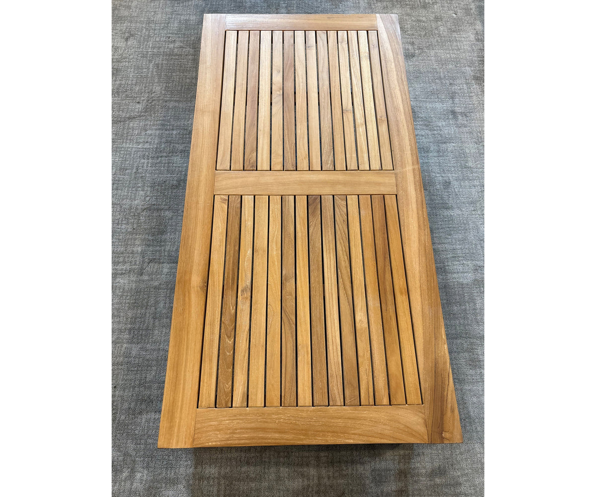 Modern Outdoor Lui Coffee Table with Fine Sanded Teak Top and Anthracite Frame Casa Design Group