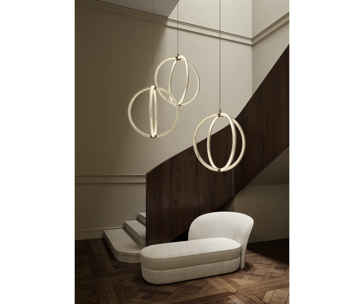Modern Moooi Luminora Light with Diamond Optical Pattern Casa Design Group