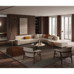 Luxury Arianna armchair by Frigerio with a solid ashwood frame and premium fabric or leather upholstery at Casa Design Group.