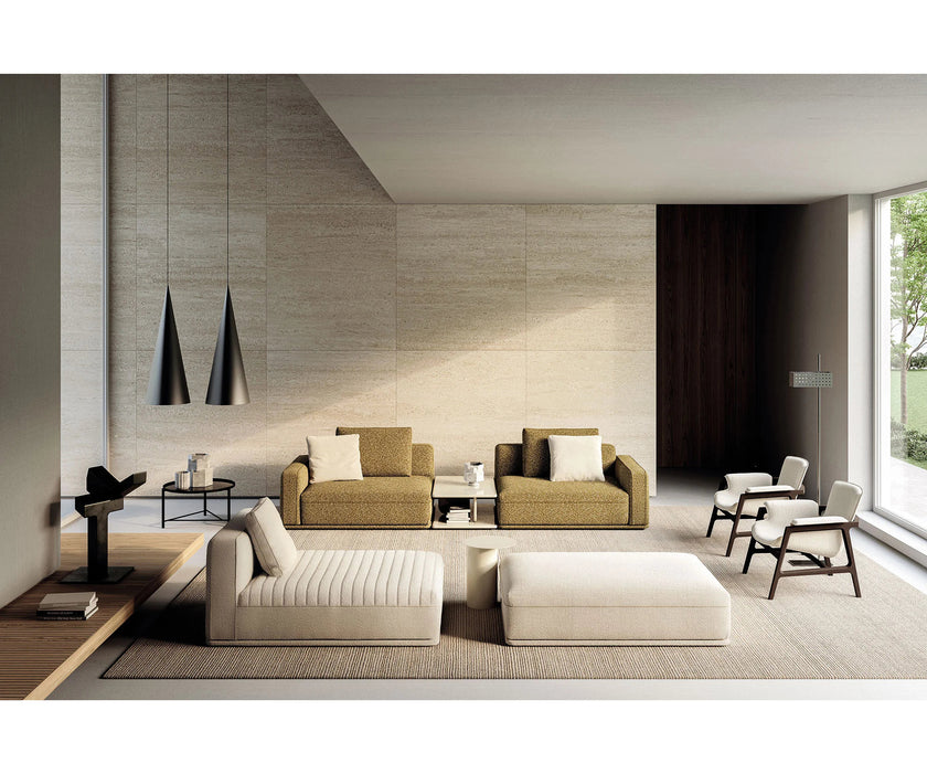 Luxury Arianna armchair by Frigerio with a solid ashwood frame and premium fabric or leather upholstery at Casa Design Group.