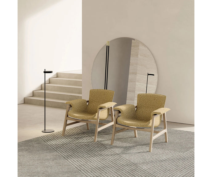 Luxury Arianna armchair by Frigerio with a solid ashwood frame and premium fabric or leather upholstery at Casa Design Group.