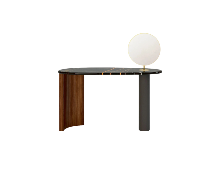 Lymph Beauty sculptural vanity with brass mirror by Gino Carollo for Naturedesign | Casa Design Group