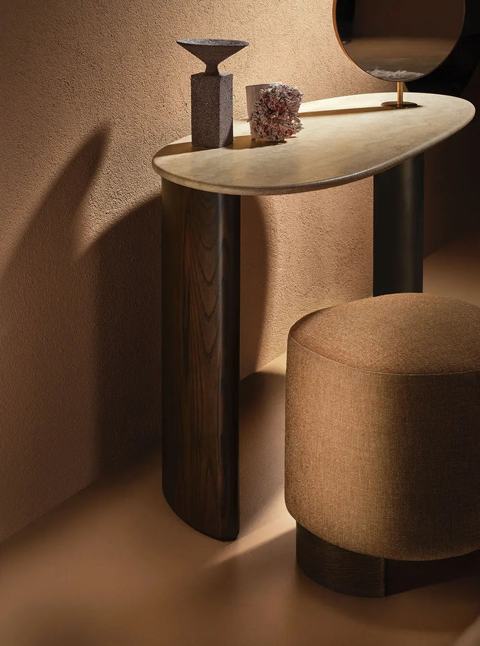 Lymph Beauty sculptural vanity with brass mirror by Gino Carollo for Naturedesign | Casa Design Group