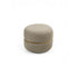 Macaron modern wood pouf by Riva 1920 with upholstered fabric or leather seat and solid wood frame | Casa Design Group