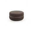 Macaron modern wood pouf by Riva 1920 with upholstered fabric or leather seat and solid wood frame | Casa Design Group