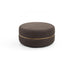 Macaron modern wood pouf by Riva 1920 with upholstered fabric or leather seat and solid wood frame | Casa Design Group