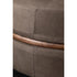 Macaron modern wood pouf by Riva 1920 with upholstered fabric or leather seat and solid wood frame | Casa Design Group