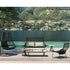 Maia Relax Chair by Kettal featuring a braided Chesnut Maia frame with laminate fabric cushions, modern outdoor lounge chair for luxury patio and terrace spaces | Casa Design Group