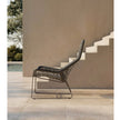 Maia Relax Chair by Kettal featuring a braided Chesnut Maia frame with laminate fabric cushions, modern outdoor lounge chair for luxury patio and terrace spaces | Casa Design Group