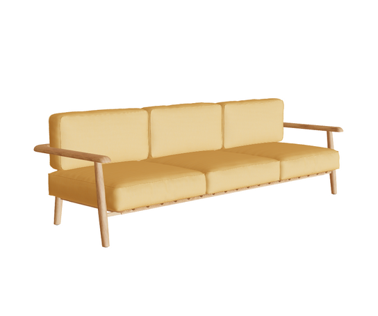 Teak Frame Bohemian Design Elegant Mambo 3 Seater Outdoor Sofa by Royal Botania Casa Design Group