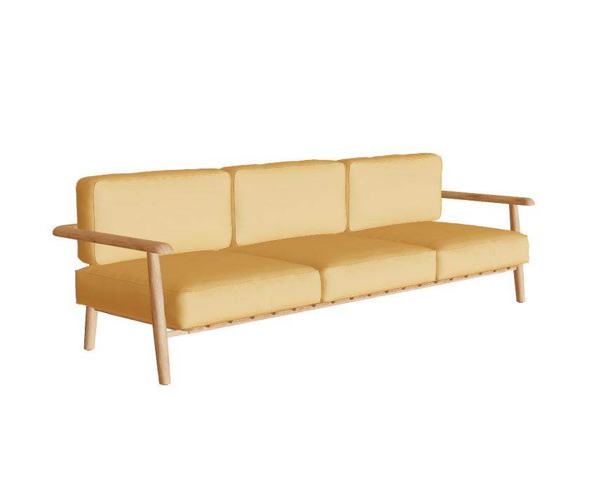 Teak Frame Bohemian Design Elegant Mambo 3 Seater Outdoor Sofa by Royal Botania Casa Design Group