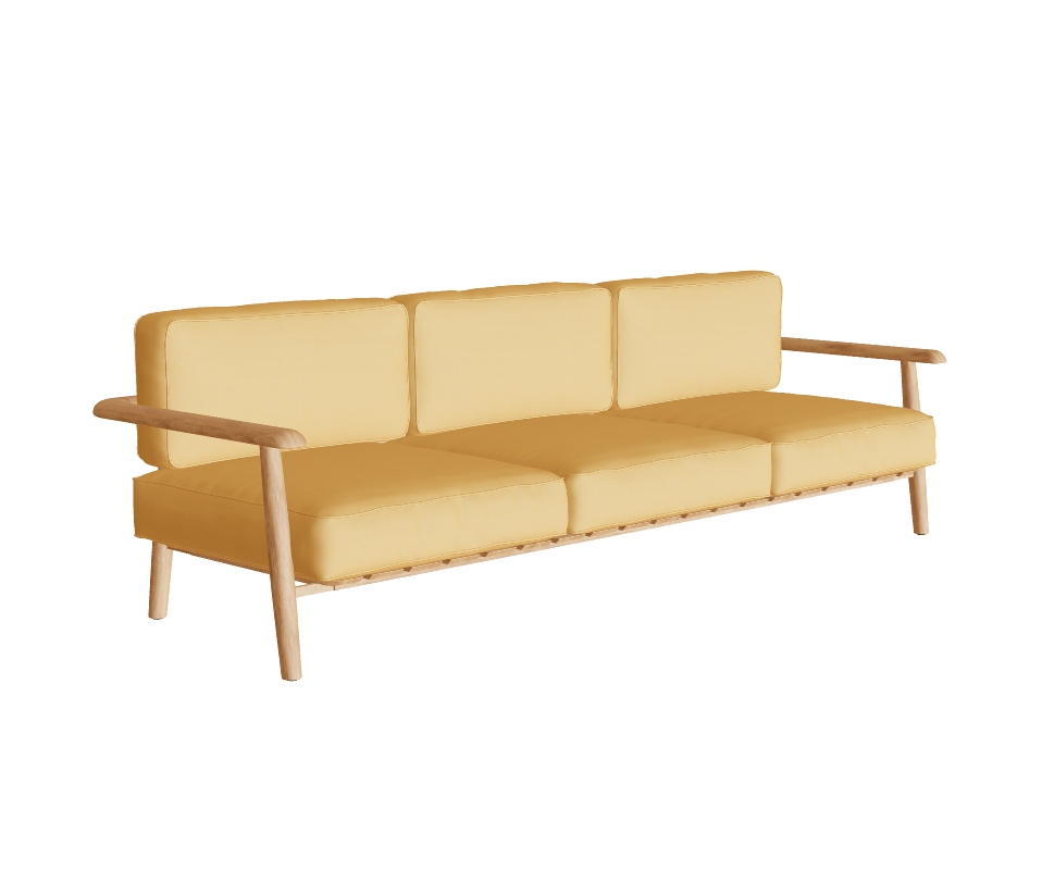 Teak Frame Bohemian Design Elegant Mambo 3 Seater Outdoor Sofa by Royal Botania Casa Design Group