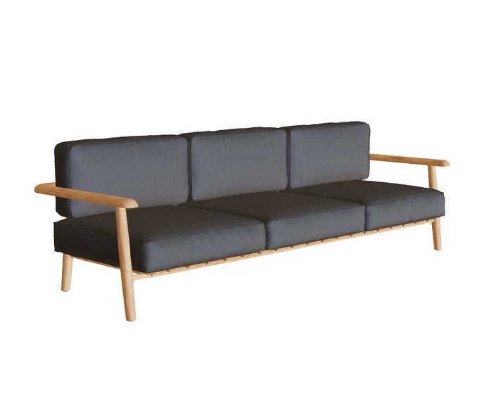 Teak Frame Bohemian Design Elegant Mambo 3 Seater Outdoor Sofa by Royal Botania Casa Design Group