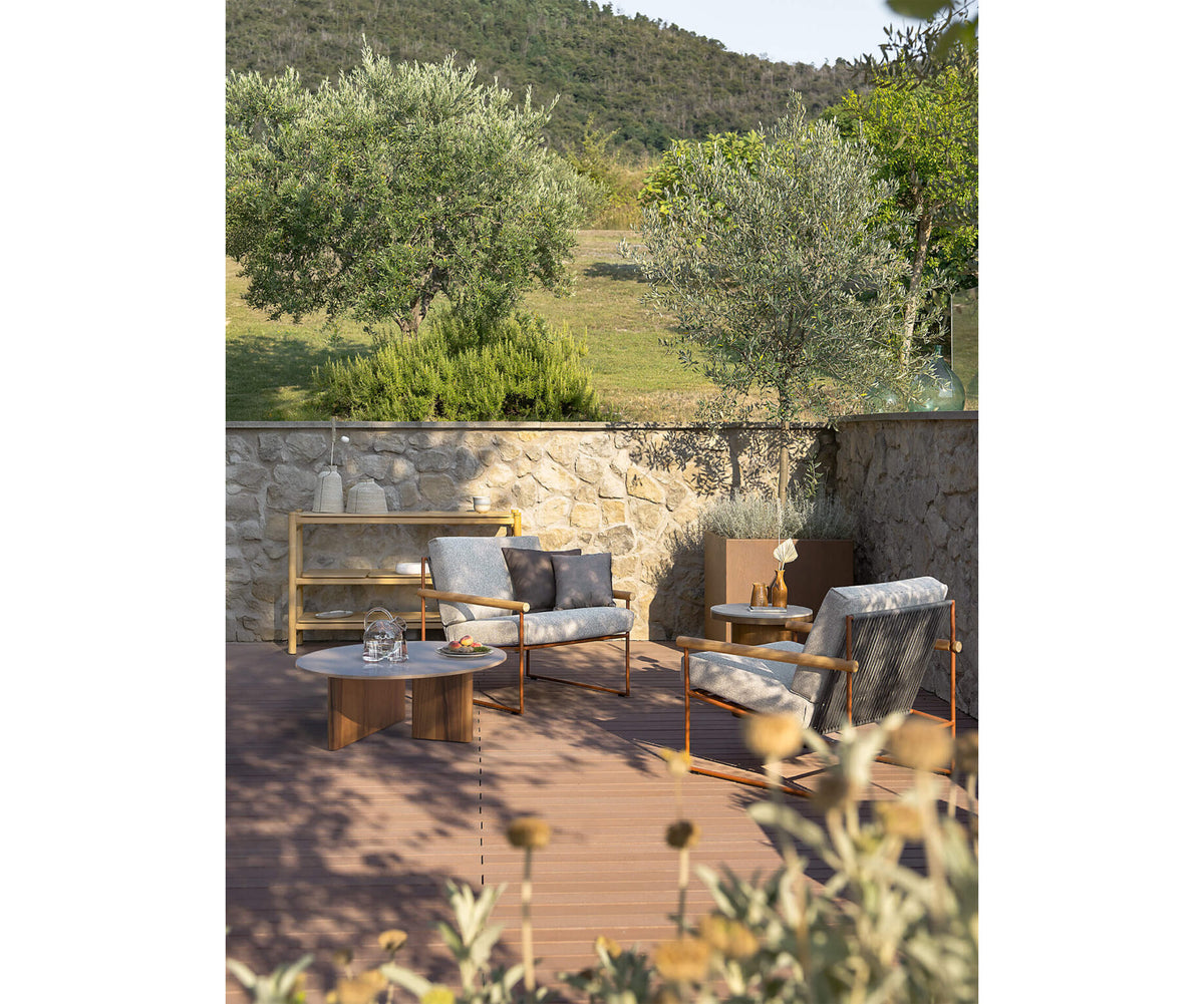 Luxury Materia Coffee Table by Atmosphera with Teak Base Casa Design Group