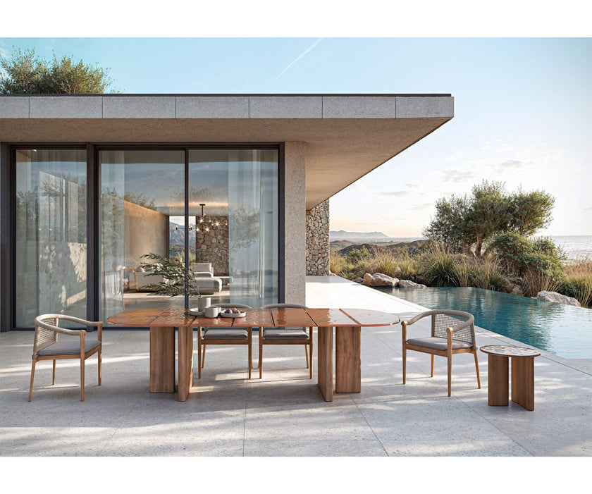 Modern Materia Outdoor Dining Table in Textured Glass Casa Design Group