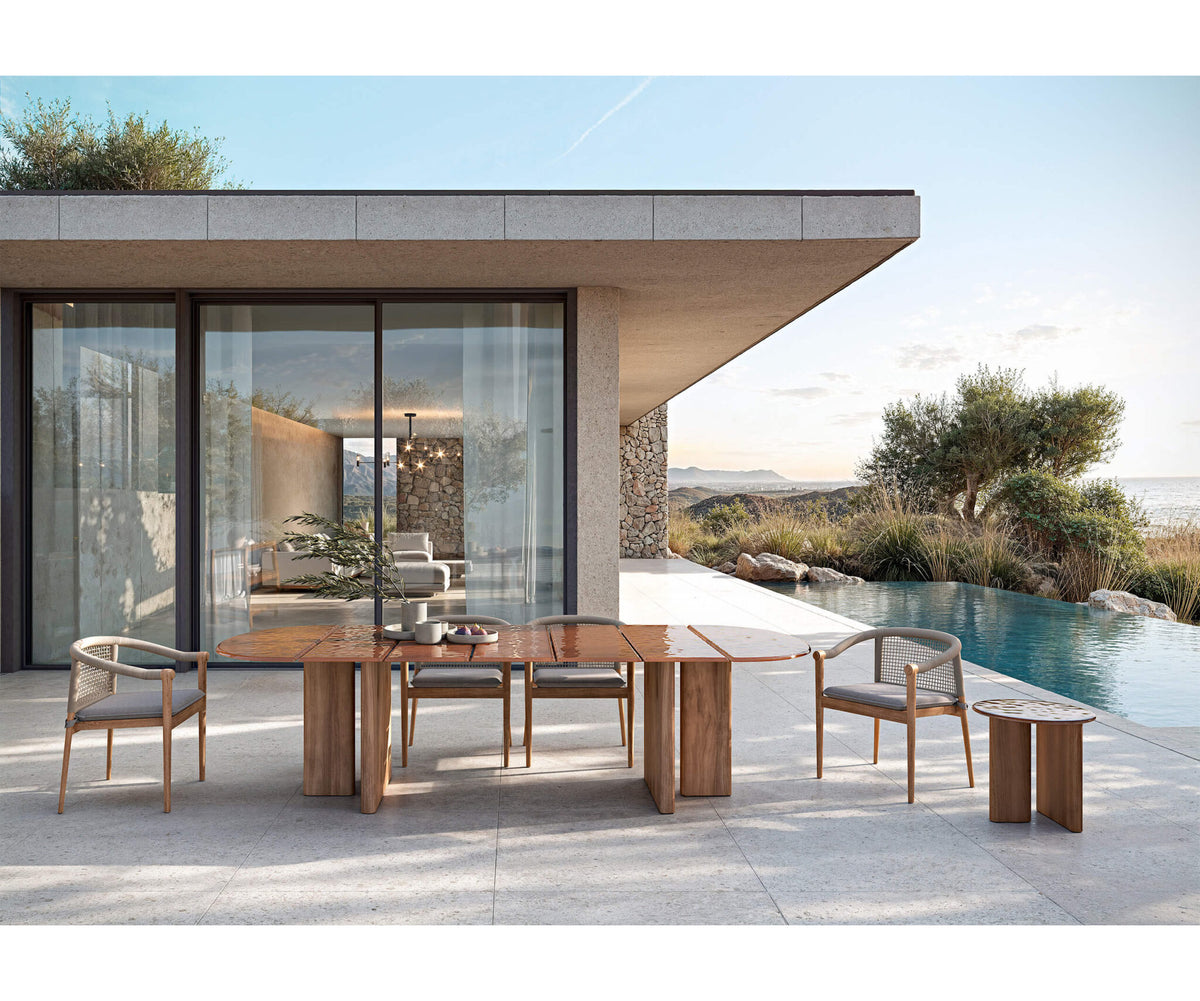Modern Materia Outdoor Dining Table in Textured Glass Casa Design Group