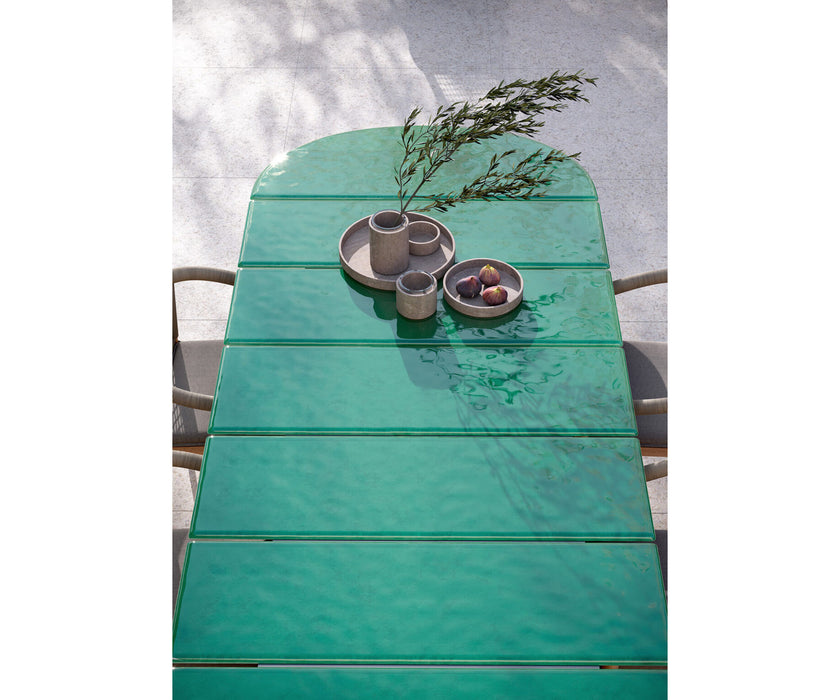 Modern Materia Outdoor Dining Table in Textured Glass Casa Design Group
