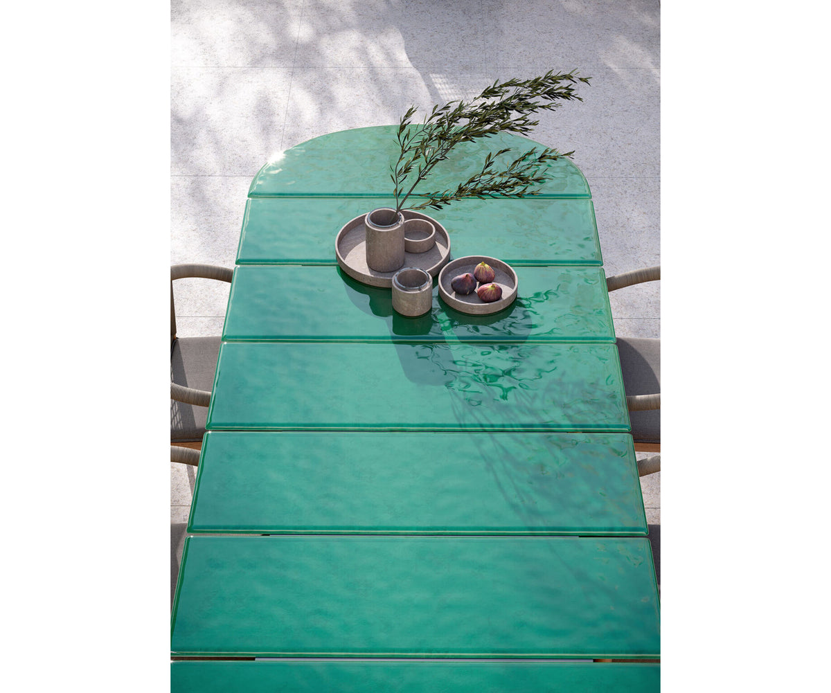 Modern Materia Outdoor Dining Table in Textured Glass Casa Design Group
