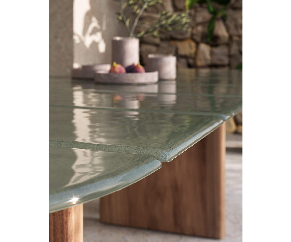 Modern Materia Outdoor Dining Table in Textured Glass Casa Design Group