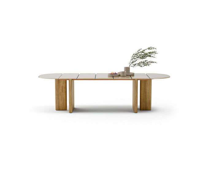 Modern Materia Outdoor Dining Table in Textured Glass Casa Design Group